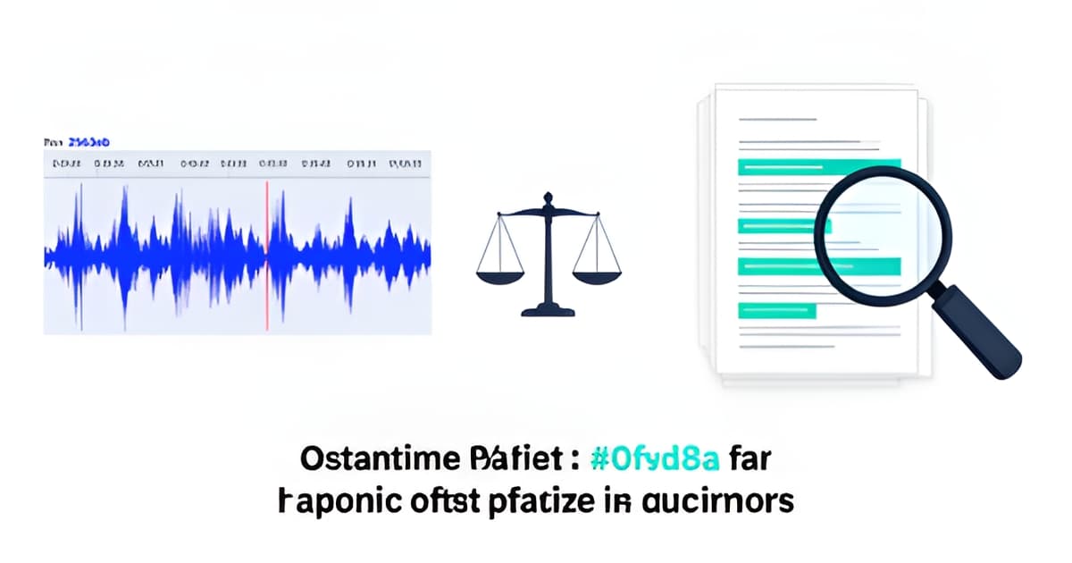 Flat illustration comparing two evidence-review software interfaces with video timelines and citation-linked documents in blue and teal accents.